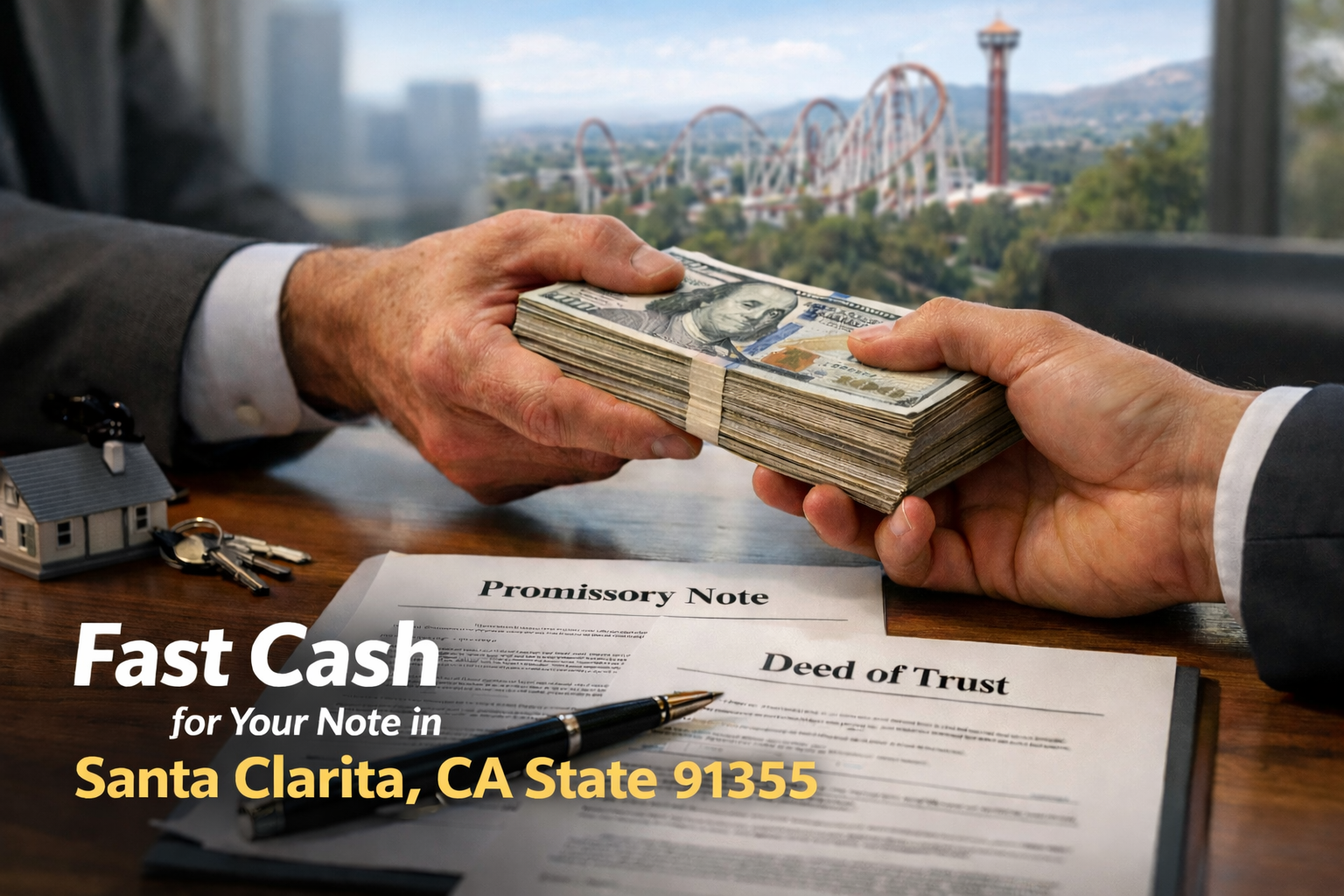 Cash exchange for promissory note and deed of trust in Santa Clarita real estate transaction
