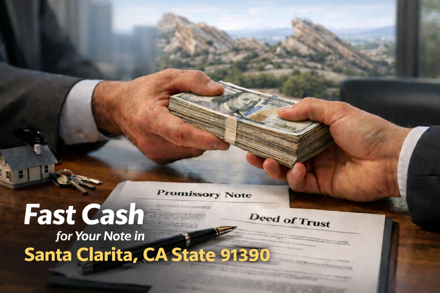 Cash exchange for promissory note and deed of trust in Santa Clarita CA 91390