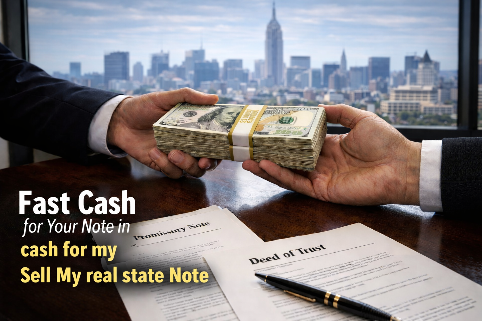 Cash exchange for promissory note and deed of trust for sellers looking to sell my real estate note.