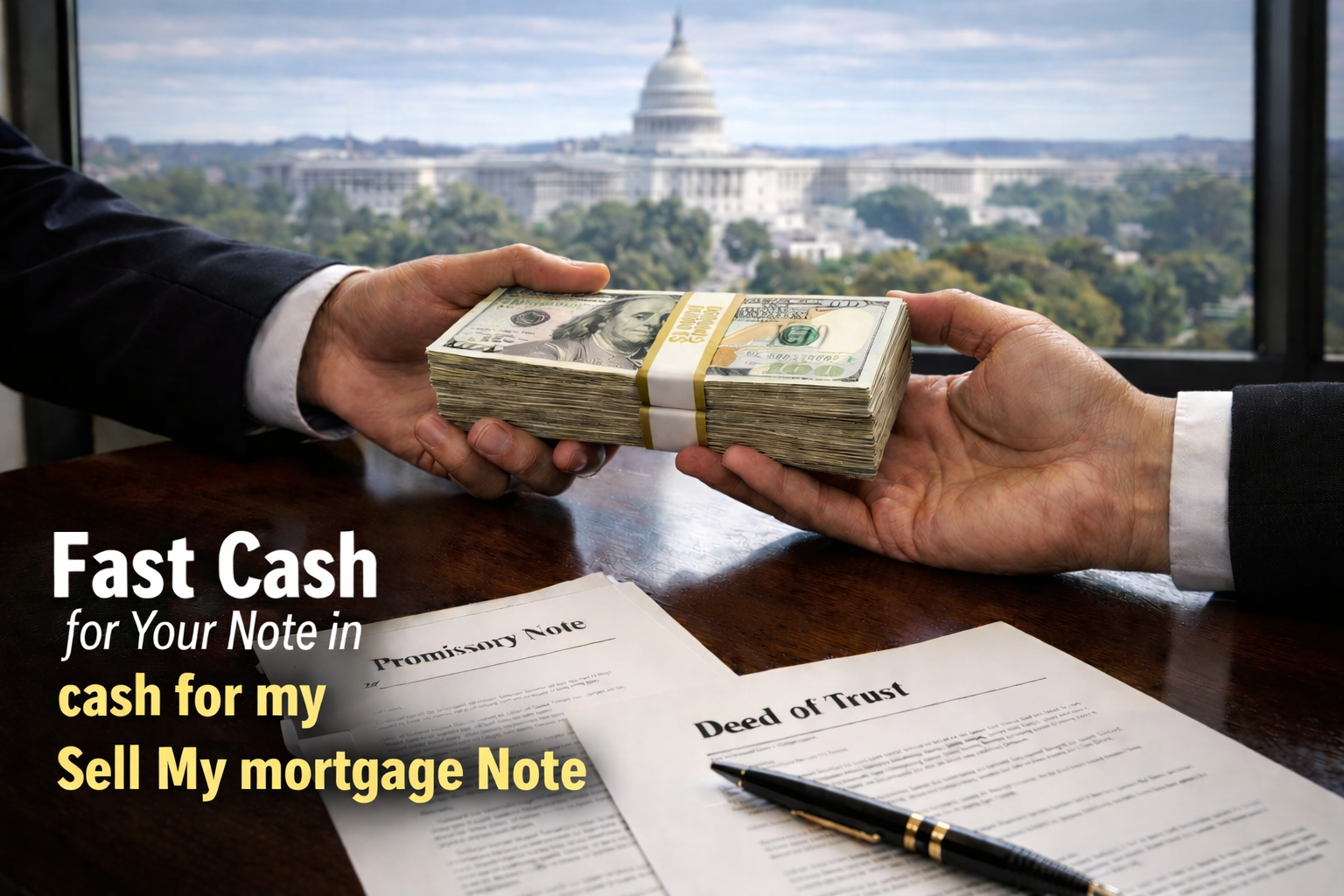 Cash exchange for promissory note and deed of trust for sellers looking to sell my mortgage note.