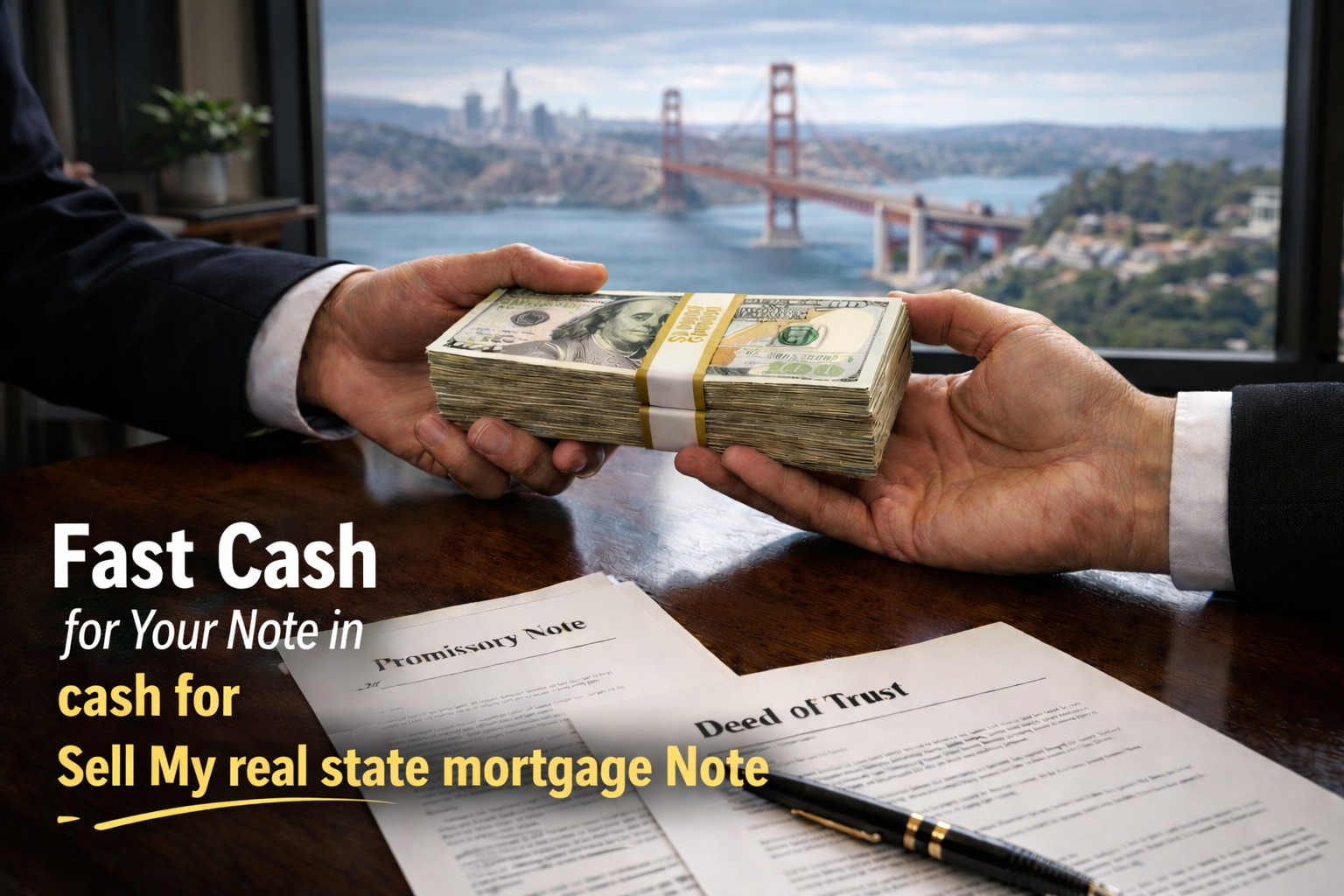 Cash exchange for promissory note and deed of trust for sellers looking to sell my real estate mortgage note.