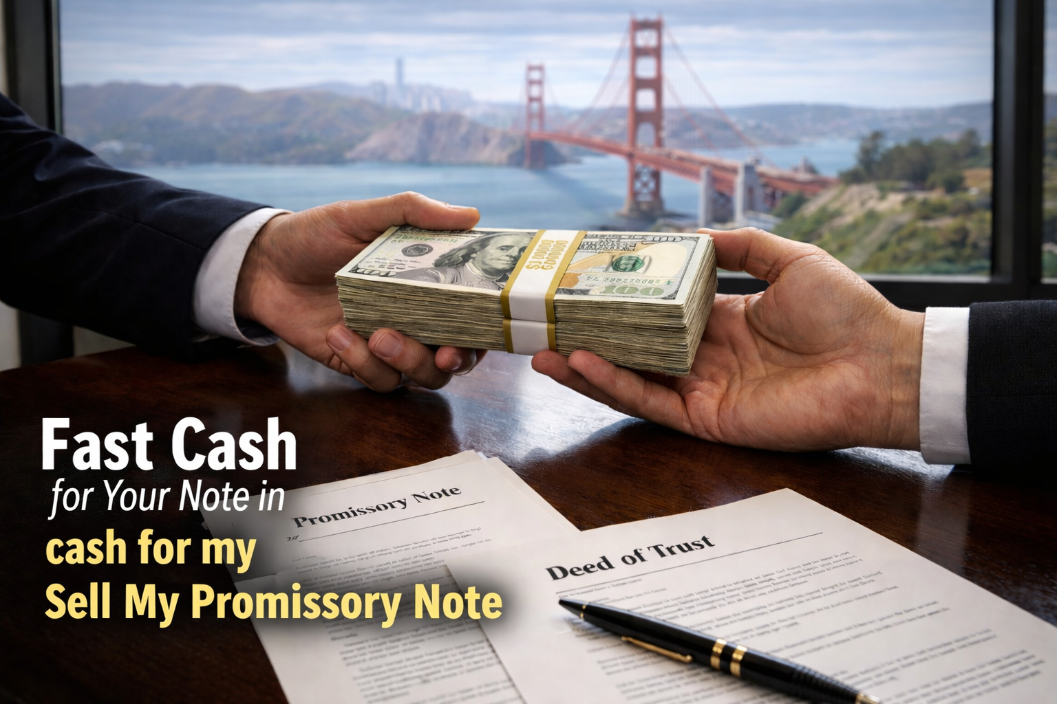 Cash exchange for promissory note and deed of trust for sellers looking to sell my promissory note.