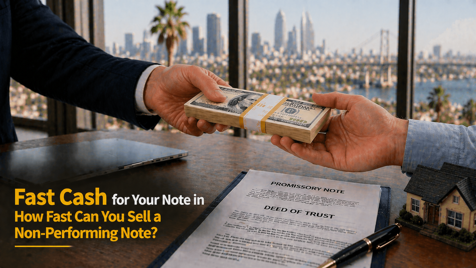 Cash exchange for promissory note and deed of trust fast non-performing note sale Malibu CA.