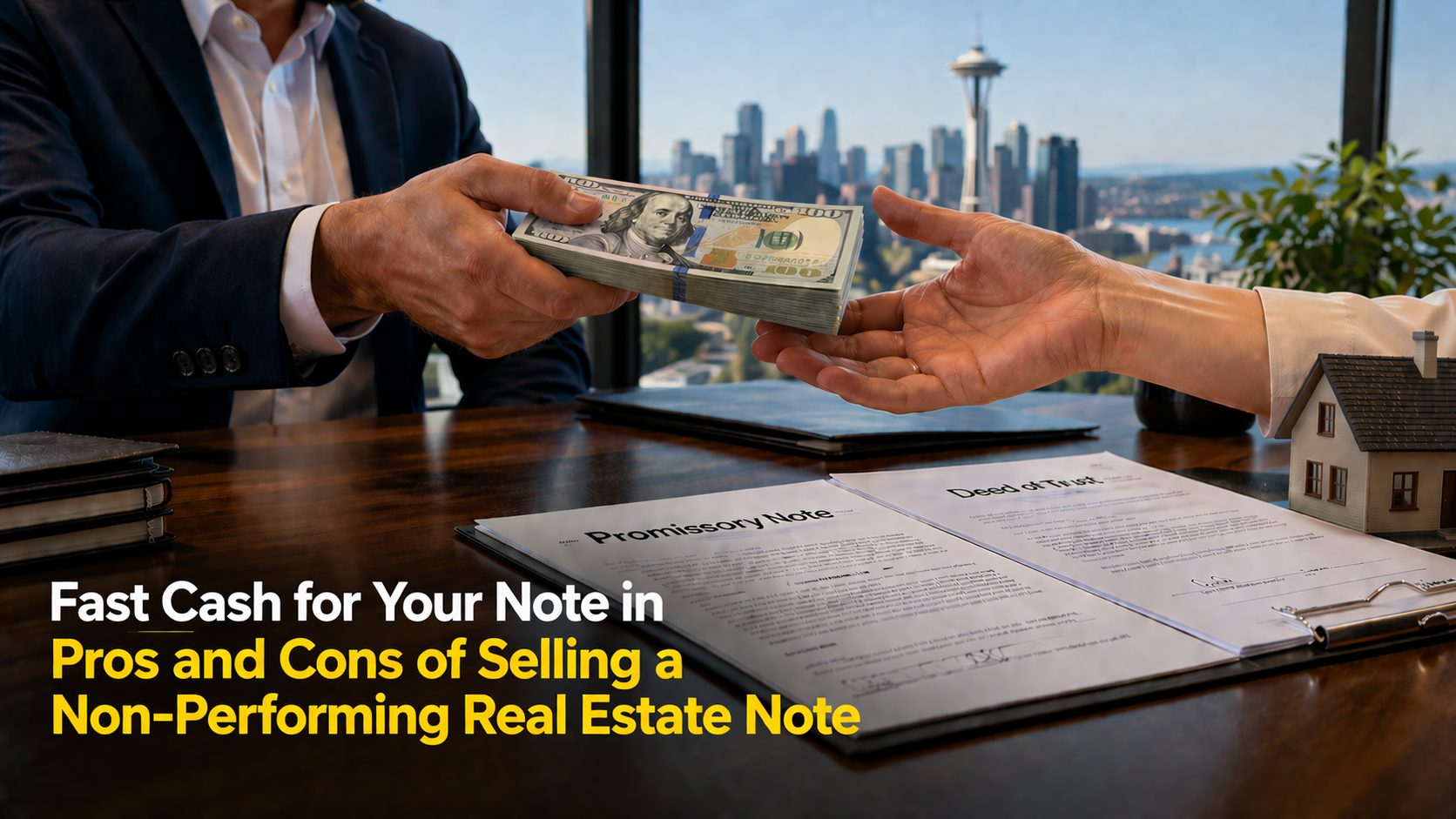 Cash exchange for promissory note and deed of trust on non-performing note sale Malibu CA.