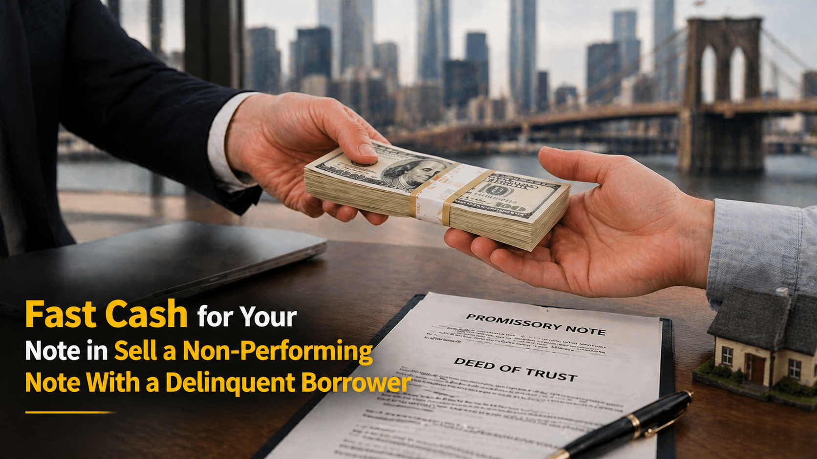 Cash exchange for promissory note and deed of trust selling delinquent borrower note Malibu CA.