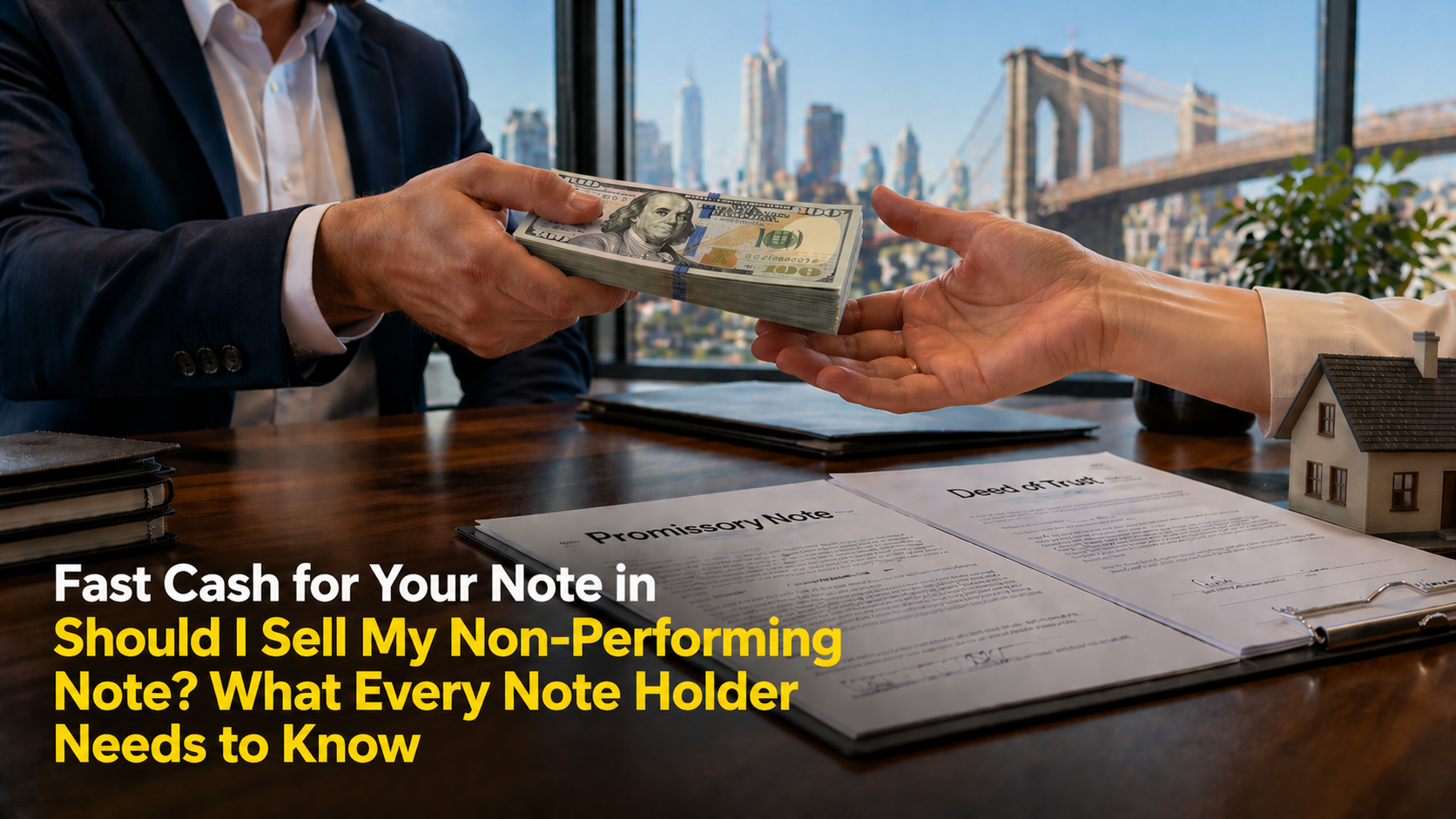 Cash exchange for promissory note and deed of trust on non-performing note sale Malibu CA.
