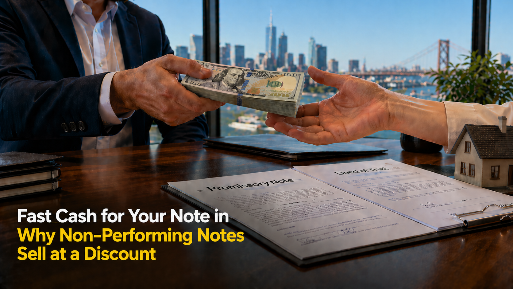 Cash exchange for promissory note and deed of trust on discounted non-performing note Malibu CA.