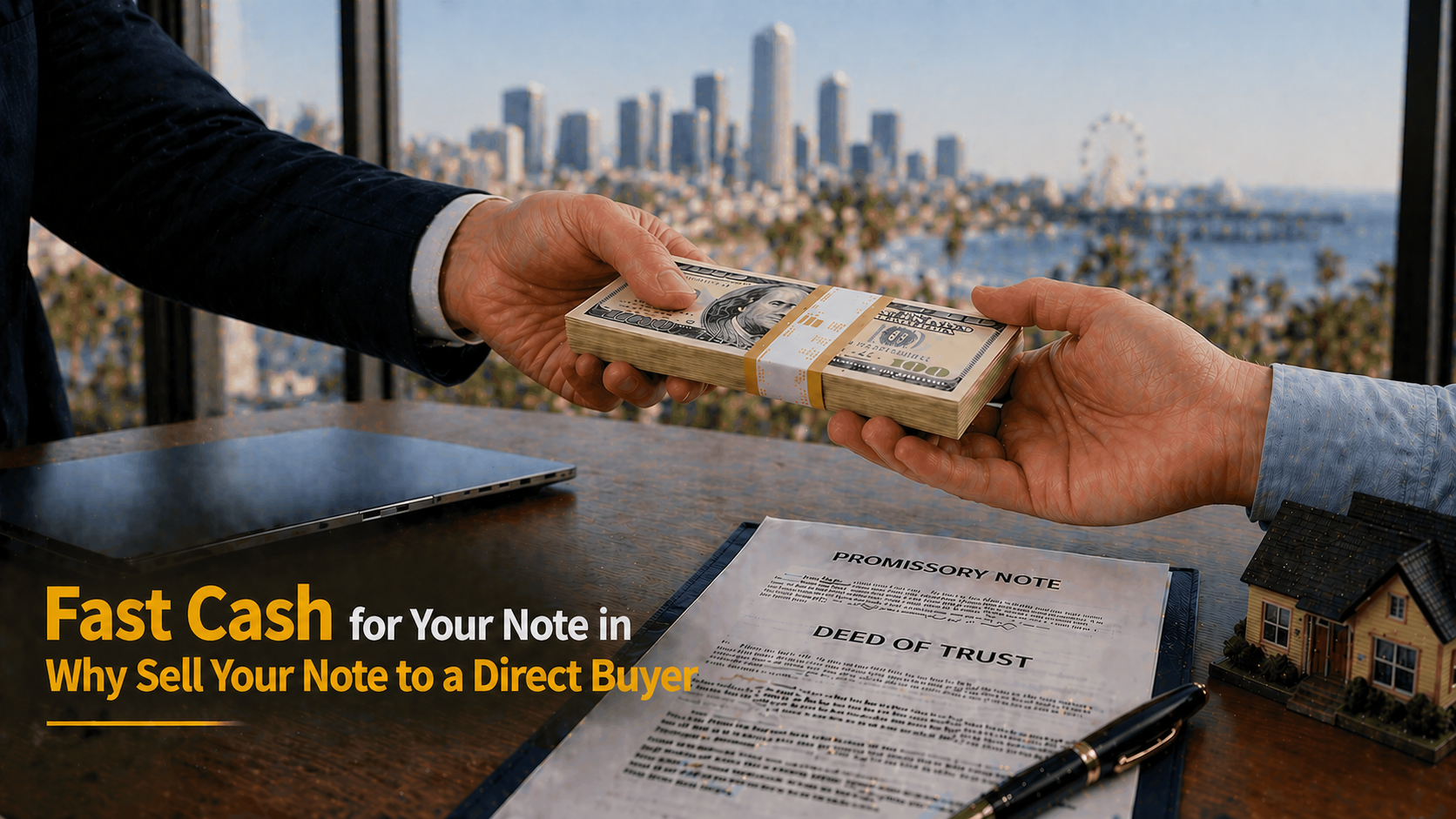 Cash exchange for promissory note and deed of trust direct buyer note sale Malibu CA.