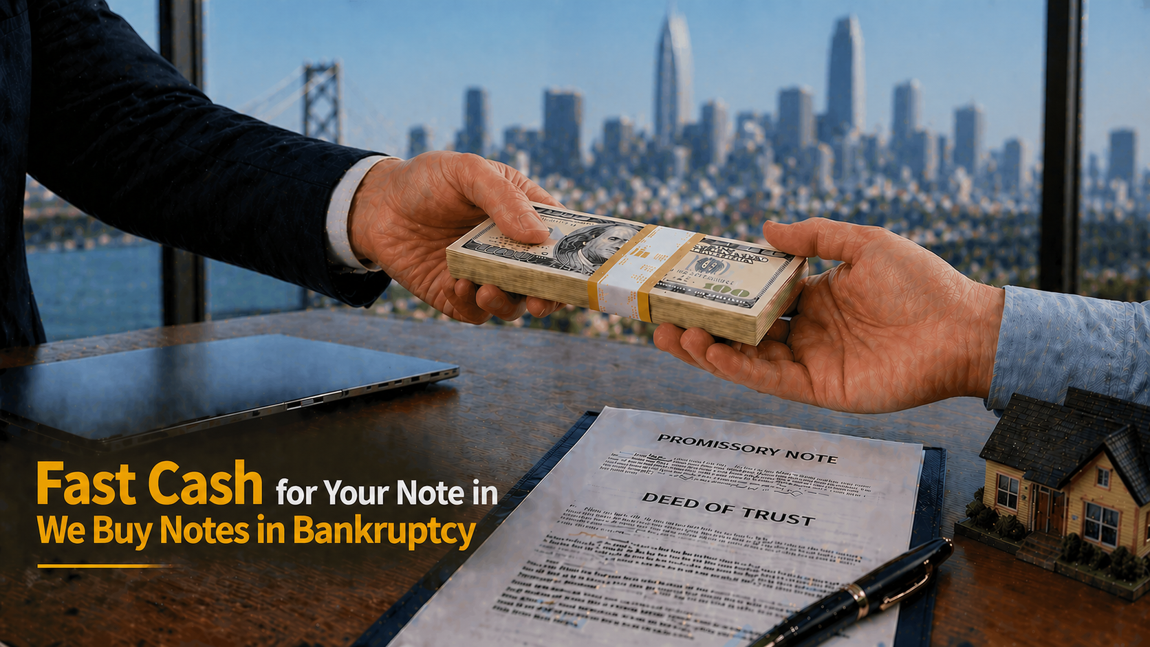 Cash exchange for promissory note and deed of trust bankruptcy note buyers Malibu CA.