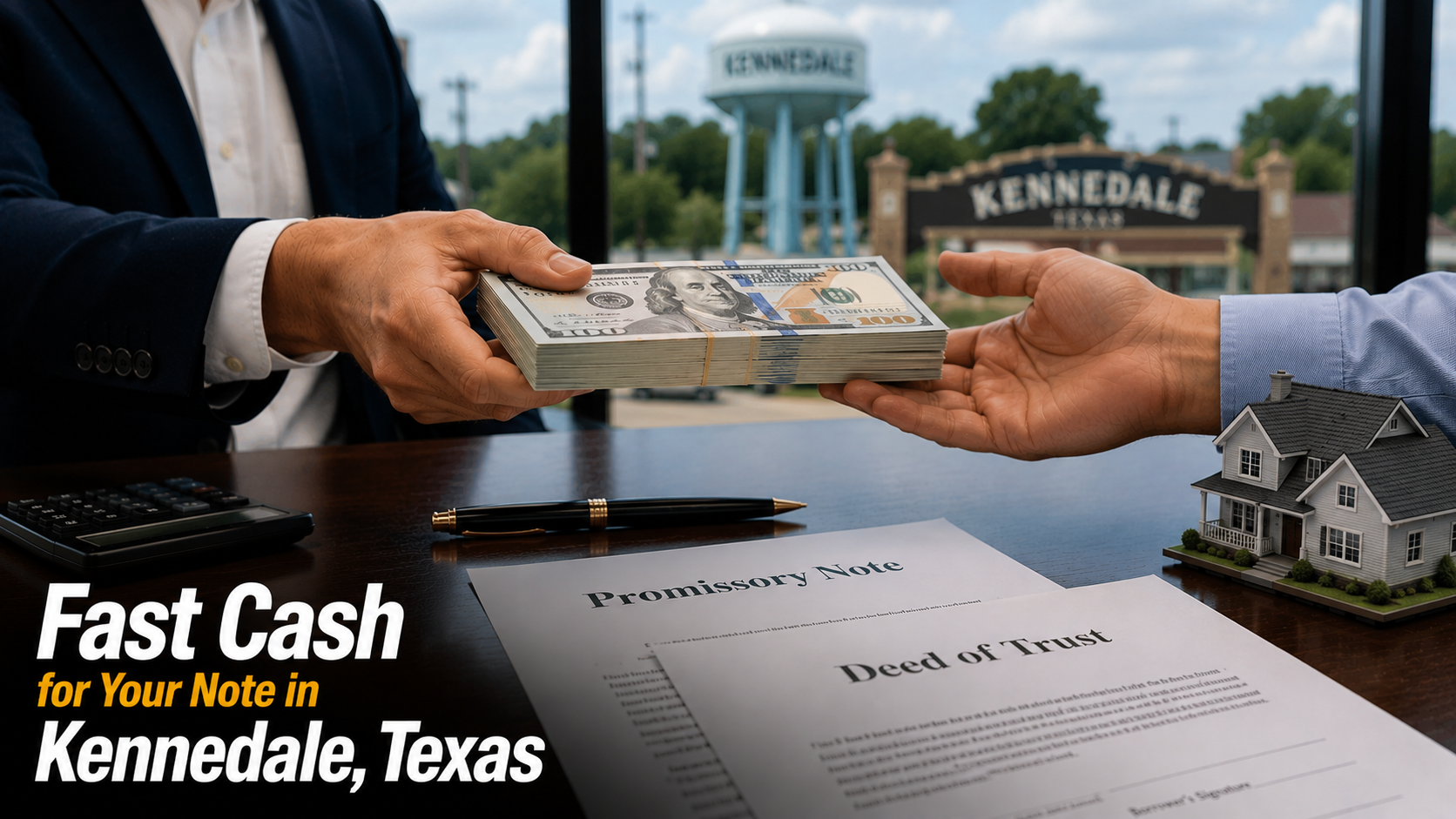 Cash exchange for a promissory note and deed of trust in Kennedale, Texas with a fast cash real estate note sale.