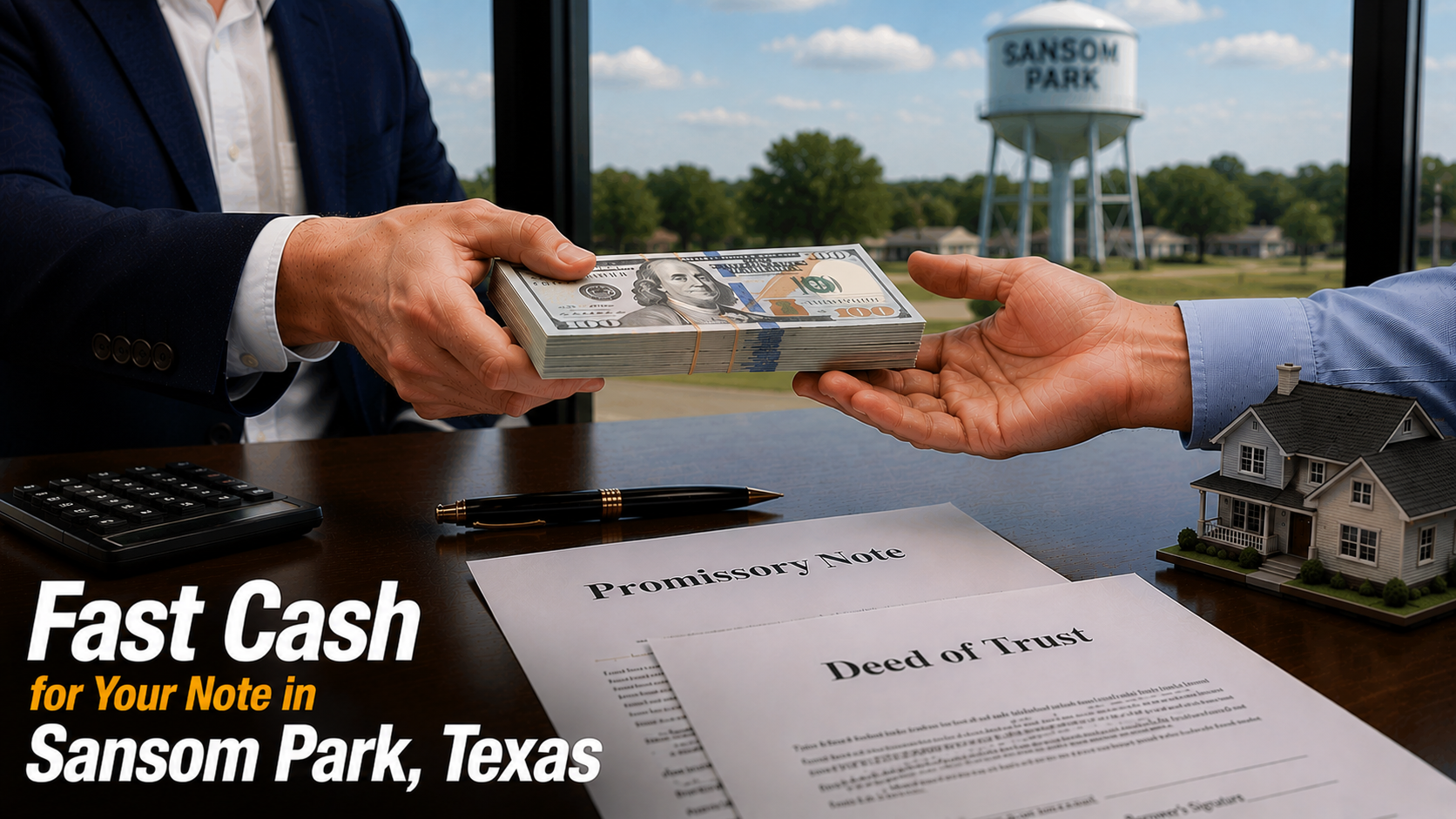Cash exchange for a promissory note and deed of trust in Sansom Park, Texas with a fast cash real estate note sale.